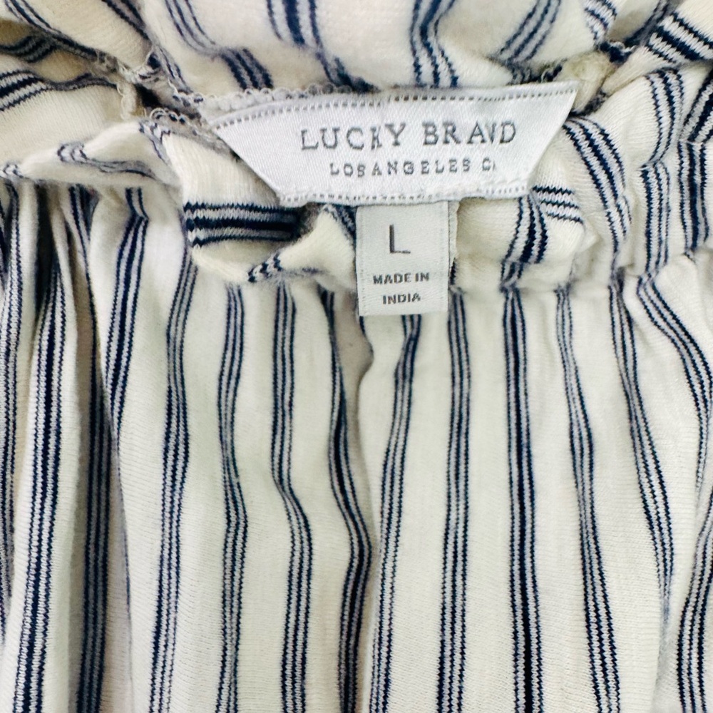 Lucky Brand pin Striped, off the shoulder knit top